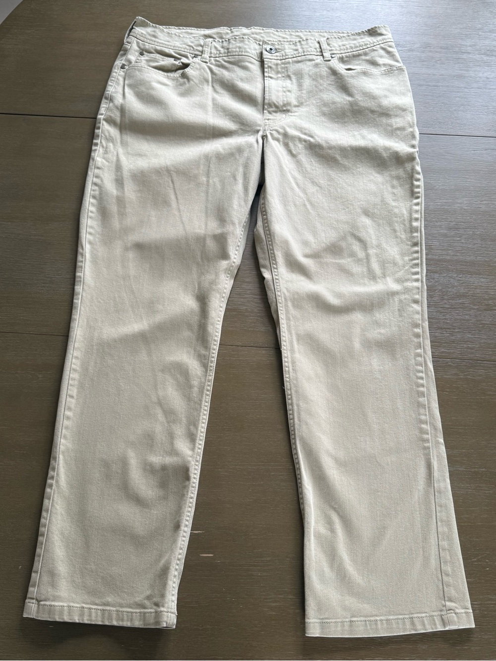 L.L. Bean Beige Straight-Leg Khakis